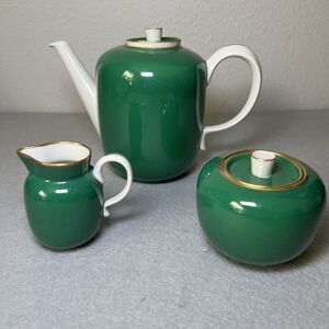 Richard Ginori Tea Service Set Gio Ponti Ceramic Emerald Green Art Deco Rare